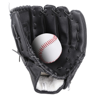 棒球手套儿童棒球青少年成人棒球手套装备大学生体育课垒球投手套|10.5寸黑色手套(有球)-155cm身高以下