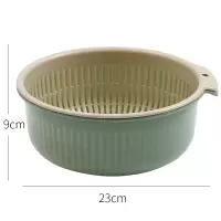 2件套 厨房双层沥水篮洗菜盆客厅水果盘家用大号塑料菜篮子洗菜篮|大号北欧绿【两件套】