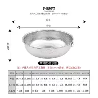 厨房加厚不锈钢沥水篮洗菜篮圆形水果淘米篮洗米筛漏盆果蔬过滤篮|单环直径19.5cm沥水篮