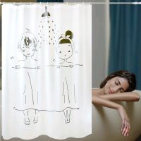 卫生间防水防霉浴帘布套装浴室窗帘淋浴房保暖加厚门帘子厕所挂帘|男孩女孩 单帘150宽+180高+环