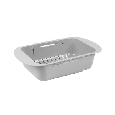 洗碗池水槽可伸缩沥水架水果盆沥水篮塑料厨房洗菜篮漏水池滤|灰色(2只装)