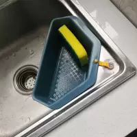 三角形沥水篮水池厨房专用洗菜盆滤水篮水槽挂篮家用转角塑料收纳|升级加厚款[蓝色1个装]
