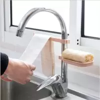 水槽沥水架水池洗碗池沥水篮厨房沥水槽伸缩抹布收纳挂篮置物架|普通两件套粉色