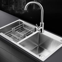 加厚304不锈钢水槽双槽手工厨房洗菜盆单槽洗菜池洗碗盆
