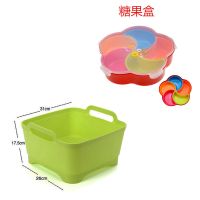 厨房洗菜篮沥水篮水果篮塑料盆子移动水槽置物洗碗盆多功能置物盆|绿色水槽+梅花糖果盘