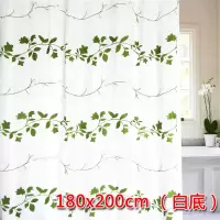 欧式简约浴帘防水帘防霉浴室挂帘加厚淋浴布卫生间窗帘浴帘杆套装|清新绿蔓宽180X高200cm送挂环