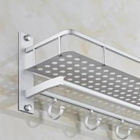 太空铝铝合金浴室置物架浴巾架卫生间收纳架免打孔卫浴毛巾架壁挂
