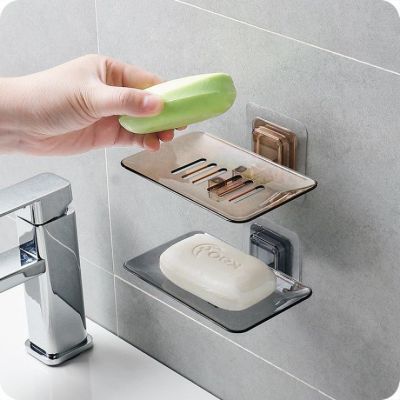 水晶皂盒浴室无痕肥皂收纳卫生间免打孔沥水香皂架壁挂皂碟