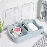 大号肥皂盒带盖双格沥水创意卫生间家用香皂盒镂空便携式肥皂盒子