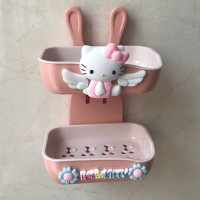 卡通可爱双层肥皂盒免打孔壁挂式沥水香皂盒家用卫生间宿舍肥皂架