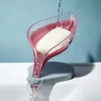 树叶肥皂盒卫生间沥水香皂盒免打孔吸盘多功能排水皂盒置物架
