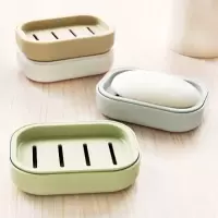 双层加厚香皂盒卫生间沥水肥皂盒创意旅行便携塑料带盖皂托肥皂架