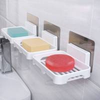 高品质香皂盒子卫生间置物架免打孔沥水架肥皂盒滤水双层香皂盒子