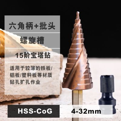 电动扳手扩孔器宝塔钻头万能打孔锥形阶梯金属扩孔钻头专用开孔器|[可钻铁板]电动扳手4-32mm
