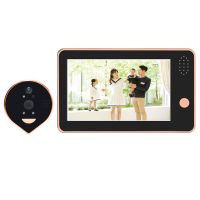 智能电子可视门铃猫眼家用防盗门镜摄像头无线wifi手机远程监控|R9玫瑰金[功能简化版] 32G内存卡