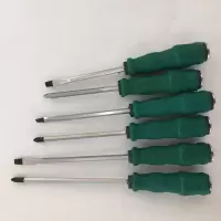 铬钒钢可敲击穿心螺丝刀通心起子带磁性螺丝刀十字一字平口螺丝批|4寸5寸6寸(一字十字)6把