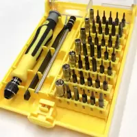 螺丝刀组合套装多功能多用拆机工具小号十字形异形起子螺丝批组套|[黑镍]45合一(铬钒钢)