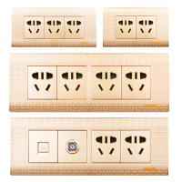 118型插座面板暗装香槟金色墙壁插座家用组合开关二十孔9孔