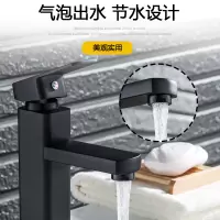 黑色烤漆冷热不锈钢面盆水龙头台盆洗脸盆浴室柜手盆台上盆混水阀