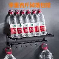 浴室浴巾架太空铝毛巾架卫生间置物架壁挂免打孔挂件套装北欧黑色