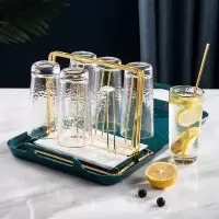 欧式杯架玻璃水杯挂架子置物架家用客厅沥水架托盘创意收纳倒挂架