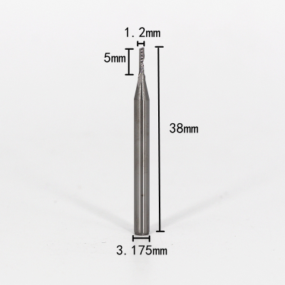 3.175/4mm5a级单刃螺旋铣刀亚克力pvc切割刀具电脑雕刻机刀头|3.175mm*1.2*5*38(10支)