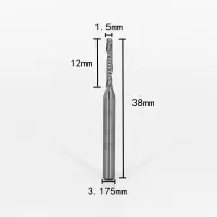 3.175/4mm5a级单刃螺旋铣刀亚克力pvc切割刀具电脑雕刻机刀头|3.175mm*1.5*12*38(10支)