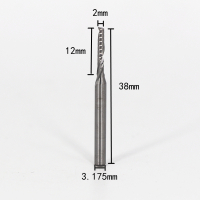 3.175/4mm5a级单刃螺旋铣刀亚克力pvc切割刀具电脑雕刻机刀头|3.175mm*2.0*12*38(10支)