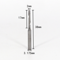 3.175/4mm5a级单刃螺旋铣刀亚克力pvc切割刀具电脑雕刻机刀头|3.175mm*2.0*17*38(10支)