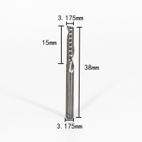 3.175/4mm5a级单刃螺旋铣刀亚克力pvc切割刀具电脑雕刻机刀头|3.175mm*15*38(10支)