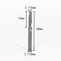 3.175/4mm5a级单刃螺旋铣刀亚克力pvc切割刀具电脑雕刻机刀头|3.175mm*15*38(10支)