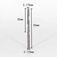 3.175/4mm5a级单刃螺旋铣刀亚克力pvc切割刀具电脑雕刻机刀头|3.175mm*32*55（10支）