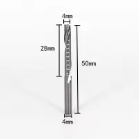 3.175/4mm5a级单刃螺旋铣刀亚克力pvc切割刀具电脑雕刻机刀头|4mm*28*50(10支)