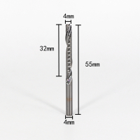 3.175/4mm5a级单刃螺旋铣刀亚克力pvc切割刀具电脑雕刻机刀头|4mm*32*55（10支）