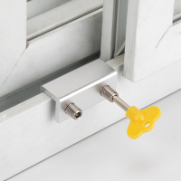 窗户锁扣铝合金门窗纱窗儿童防护塑钢平移推拉安全防盗器限位器|铝质窗锁长款[4个]