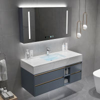 智能大理石浴室柜组合轻奢洗手池洗脸盆柜卫生间洗漱台盆现代简约