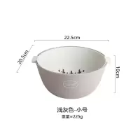 双层塑料沥水篮厨房洗菜筐淘米篮水果盆水果盘收纳篮洗菜盆|浅灰色-小号