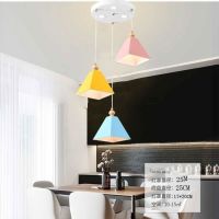 现代简约餐厅三头吊灯北欧轻奢灯饰个性创意马卡龙艺术灯具