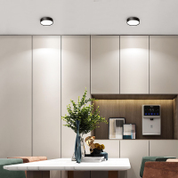 明装筒灯圆形超薄 家装玄关筒灯走廊过道灯 吸顶式射灯led天花灯