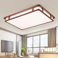 新中式客厅灯吸顶灯仿古金丝檀实木长方形家用餐厅卧室灯具中国风
