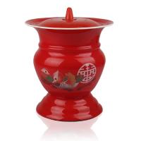 hk加厚搪瓷痰盂矮痰桶红加白痰盂小孩搪瓷尿盆老人坐便器