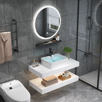 洗脸盆柜组合大理石智能现代简约卫生间洗手卫浴洗漱台多功能镜柜