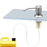 水槽304不锈钢皂液器加长管洗洁精按压延长器免加液厨房洗碗池用|[19小孔]304钢泵头+80厘米管