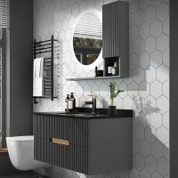 卫生间岩板一体浴室柜组合套装洗手洗脸盆柜轻奢现代智能洗漱台盆