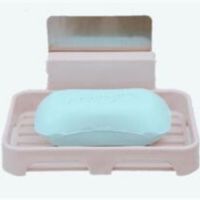 单层双层浴室免打孔肥皂架强力贴沥水置物架肥皂盒|米色 香皂盒[2套]