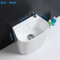 阳台拖把池大号双驱动旋转洗拖布池墩布池高脚地拖盆自动下水陶瓷