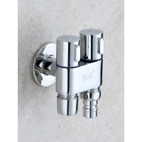 三通角阀一进二出分水器双控开关一分二马桶喷枪双用洗衣机水龙头