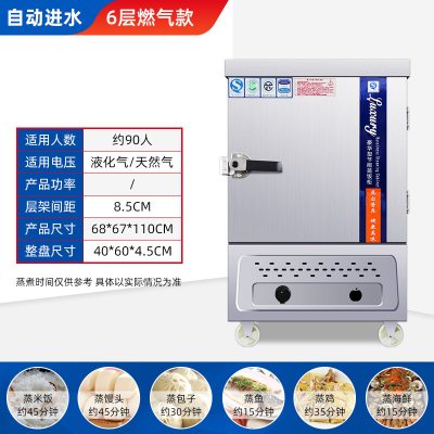 蒸饭柜商用蒸饭箱燃气蒸饭车电蒸箱食堂蒸柜家用大小型蒸饭机|6层燃气款