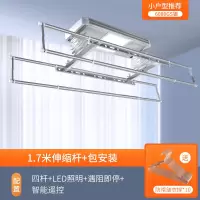 电动晾衣架升降遥控伸缩阳台晾衣杆智能家用自动凉衣机晒衣架|[小户型]小户四杆+银色+照明+遥控 大