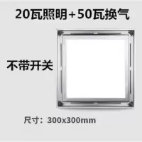 集成吊顶换气扇照明二合一带led灯排气扇吊顶排风扇厨房卫生间|照明+换气(无开关)30*30银色 默认
